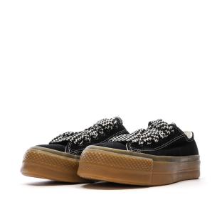 Baskets Noires Femme Converse All Star Lift Platform Suede vue 6