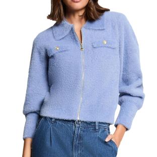 Gilet Zippé Bleu Femme Morgan DOMI pas cher