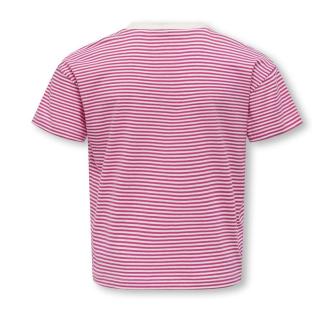 T-Shirt Rose/Blanc Fille Kids ONLY Kogpisa vue 0