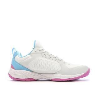 Chaussures de sport en salle Blanches/Rose/Bleu Femme Hummel Speed Court vue 2