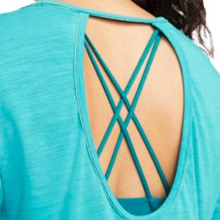 T-shirt Turquoise Femme Nike Lurex vue 2