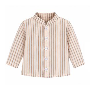 Chemise Rayée Beige/Blanc Bébé P'tit Mome Enzo vue 0