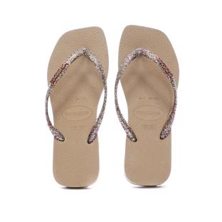 Tongs Marrons Femme Havaianas Hav Square Logo vue 3