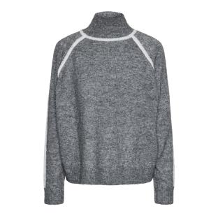 Pull Gris/Blanc Femme Pieces Lola pas cher