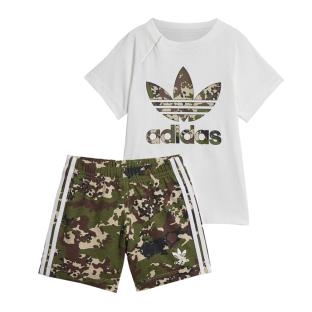 Ensemble Blanc/Kaki Garçon Adidas IS3263 pas cher