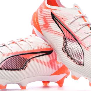 Chaussures de football Blanches/Oranges Homme Puma Ultra 5 Ultimate vue 0