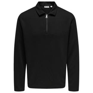 Polo Noir Homme Only & Sons Newkodyl pas cher