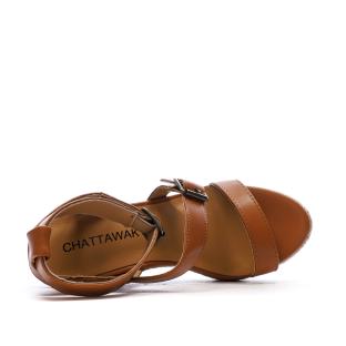 Sandales Compensée Camel Femme Chattawak Summer Camel vue 0