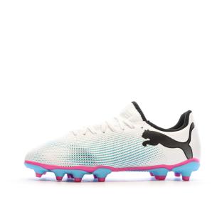Chaussures de football Blanche/Bleu Garçon Puma Future 7 pas cher