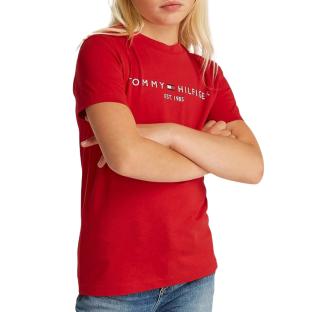 T-Shirt Rouge Fille Tommy Hilfiger Script pas cher
