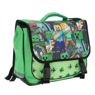 Cartable Vert Garçon Minecraft vue 0