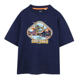 Camiseta azul para niño Timberland T604331 ver 0