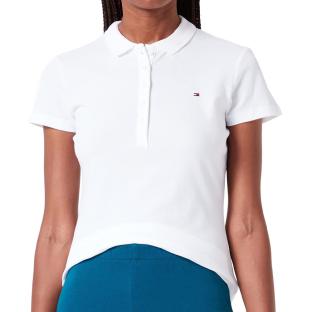 Polo Blanc Femme Tommy Hilfiger Heritage pas cher