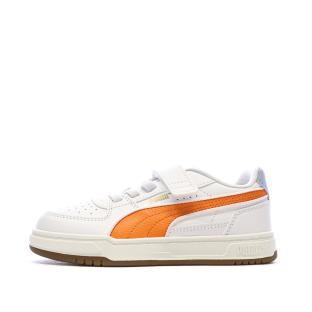 Zapatillas blancas/naranjas para niño Puma Caven III Retro ver 0