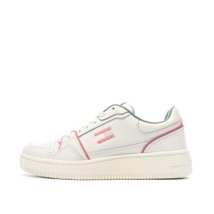 Baskets Blanches/Roses Femme Tommy Hilfiger Retro pas cher