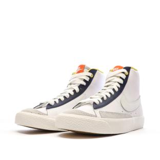 Baskets Blanche/Marine Garçon Nike Blazer Mid '77 vue 0