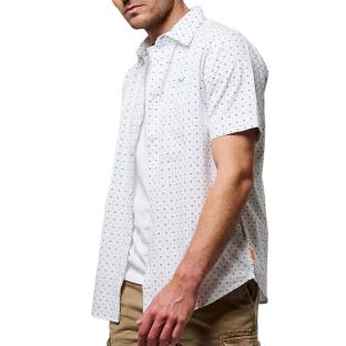 Chemisette Blanche/Bleu Homme Kaporal BOBS pas cher