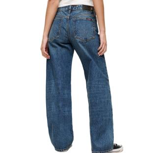 Jean Loose Bleu Femme Superdry Mid Rise Wide vue 2