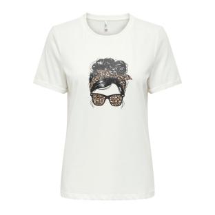 T-Shirt Blanc Femme Only Stella pas cher