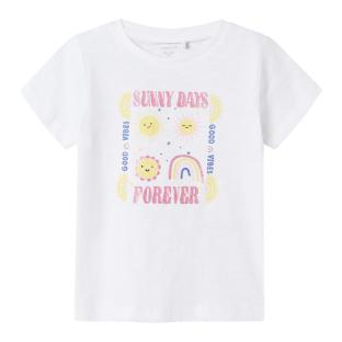 T-shirt Blanc Fille Name It Jeanette pas cher