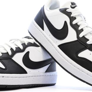 Baskets Noir/Blanc Garçon/Fille Nike Court Borough Low vue 7