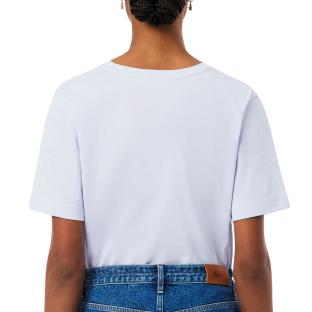T-Shirt Bleu Femme Lacoste Relaxed vue 0