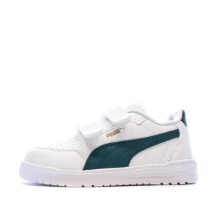 Baskets Blanches/Vertes Garçon Puma Shuffle Downtown vue 0