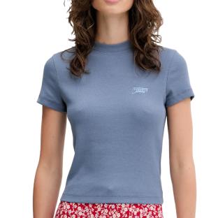 T-Shirt Bleu Foncé Femme Tommy Hilfiger Script pas cher