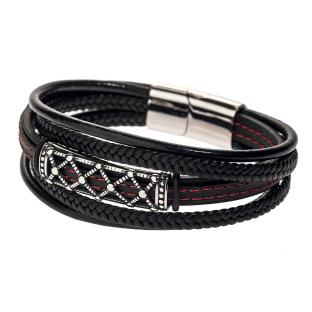Bracelet Noir/Rouge Homme Geographical Norway 315129 pas cher