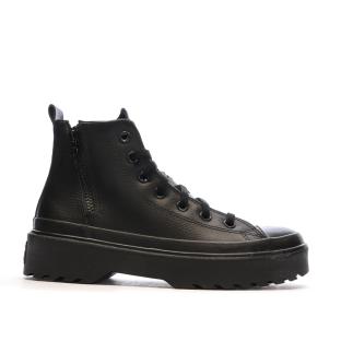 Baskets Noires Femme Converse All Star Lugged Lift Platform Leather vue 2