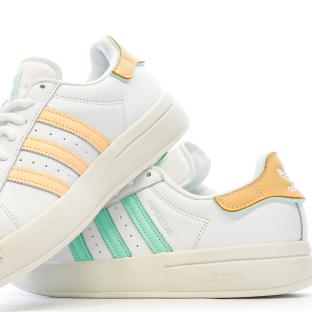 Baskets Blanche/Verte Femme Adidas Superstar Ayoon vue 7