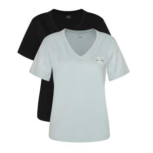 Lot de 2 T-shirts Noir/Bleu Femme Calvin Klein Jeans Monologo vue 0