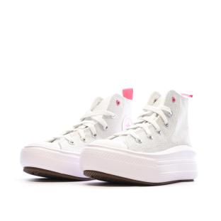 Baskets Grises/Rose Fille Converse All Star Move Sparkle vue 6