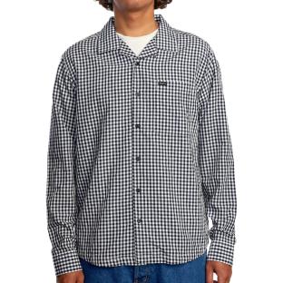 Chemise à Carreaux Marine/Blanc Homme RVCA Beat Check pas cher