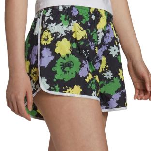 Short Noir à fleurs Femme Adidas Floral pas cher