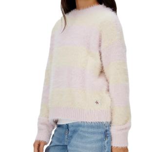 Pull Jaune/Rose Fille Calvin Klein Jeans Ck Stripe vue 0