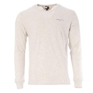 T-Shirt Manches Longues Gris Chiné Homme Tommy Hilfiger Chest pas cher