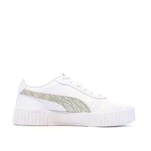 Baskets Blanc/Beige Femme Puma Carina 2.0 Zebra vue 2