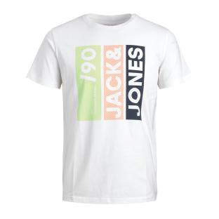 T-shirt Blanc/Noir/Vert Homme Jack & Jones 12255044 pas cher