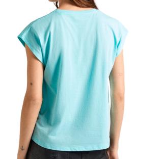 T-shirt Turquoise Femme Pepe jeans Lory vue 2
