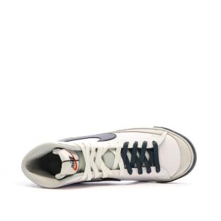 Baskets Blanches/Bleu Garçon Nike Blazer Mid '77 vue 4