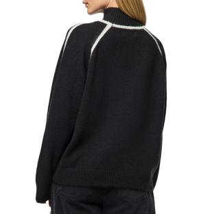 Pull Noir Femme Pieces Lola vue 2