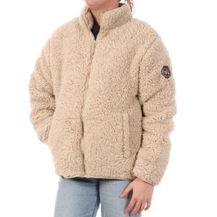 Veste Sherpa Beige Femme Full Compagnie des Amériques Zip vue 0
