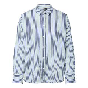 Chemise Blanche/Bleu Femme Pieces Javier vue 0