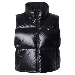 Doudoune Noire Femme Calvin Klein Jeans High-shine Puffer vue 0