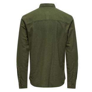 Chemise Kaki Homme Only & Sons Gudmund vue 4