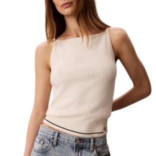 Débardeur Beige Femme Calvin Klein Jeans Slim Woven vue 0