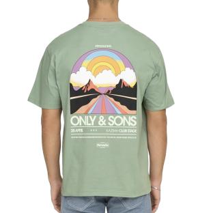 T-Shirt Vert Homme Only & Sons Kazbah vue 0