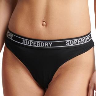 X1 Culotte Noir Femme Superdry Logo Brief pas cher