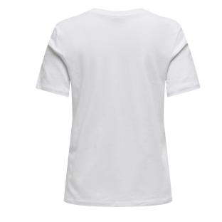 T-Shirt Blanc/Rose Femme Only Henny Life vue 0